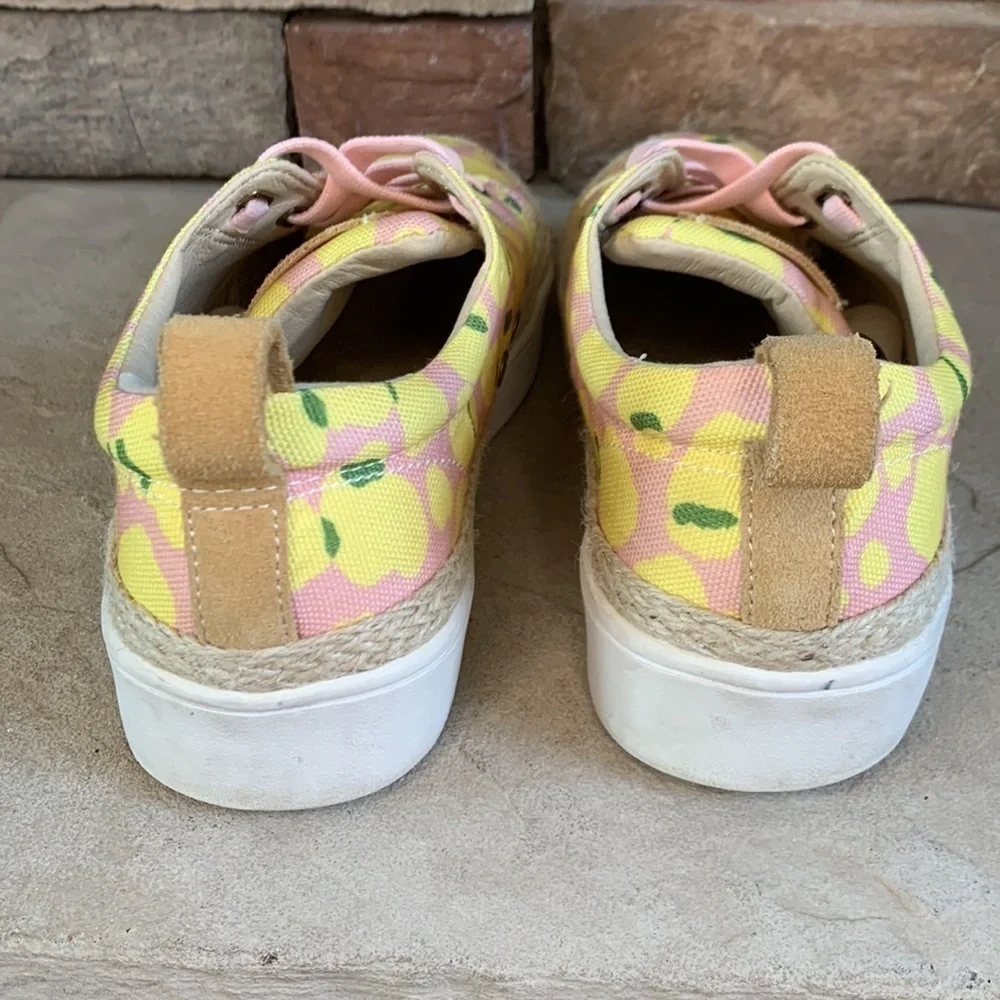 Spenco size 7.5 yellow and pink slip on sneakers